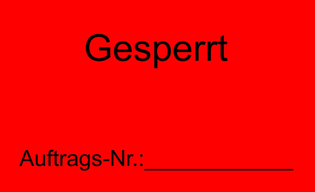 1000 Stück Qualitätssicherung "Gesperrt" aus Papier ES-QUAL-1760