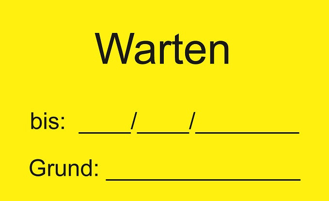 1000 Stück Qualitätssicherung "Warten" aus Papier ES-QUAL-1770