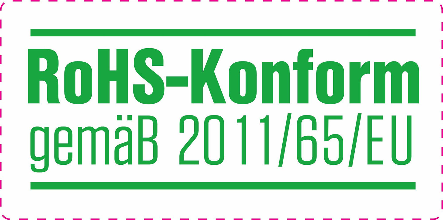 100x Elektrogeräte-Kennzeichen Rohs "ROHS AUFKLEBER 2011/65/EU CONFORM" ES-R-500