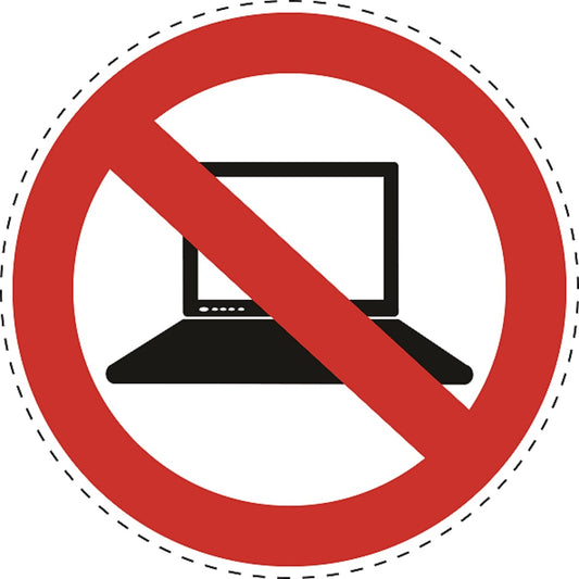 Verbotsaufkleber "Laptops verboten" aus PVC Plastik, ES-SI20300