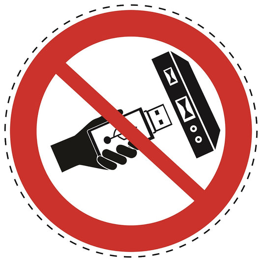 Verbotsaufkleber "USB herausziehen verboten" aus PVC Plastik, ES-SI20500