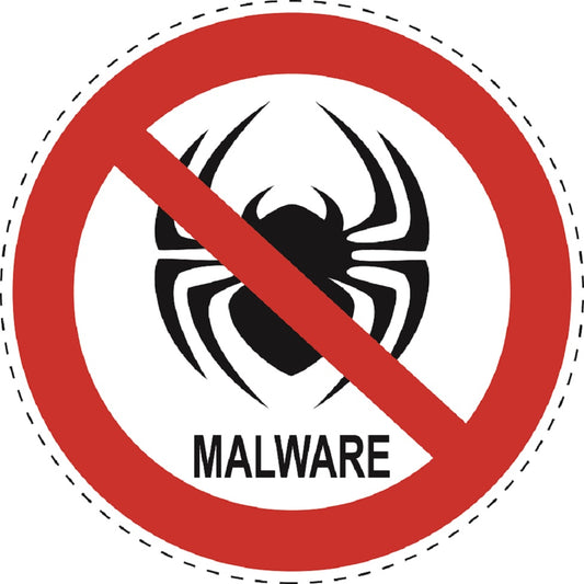 Verbotsaufkleber "keine Malware" aus PVC Plastik, ES-SI20600