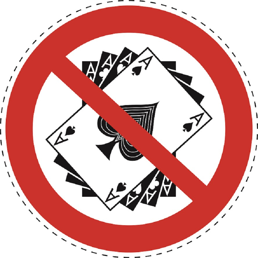 Verbotsaufkleber "Kein Glücksspiel" aus PVC Plastik, ES-SI24900