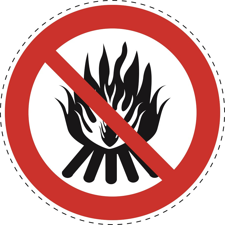 Verbotsaufkleber "Feuer verboten" aus PVC Plastik, ES-SI25500