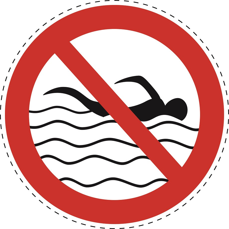 Verbotsaufkleber "Schwimmen nicht erlaubt" aus PVC Plastik, ES-SI25600