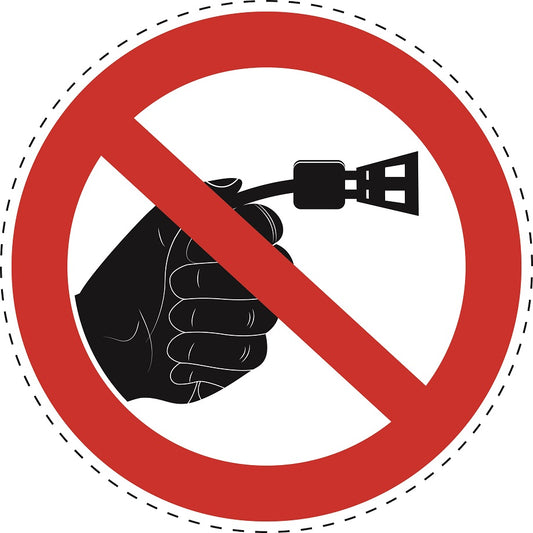 Verbotsaufkleber "Stecker entfernen verboten" aus PVC Plastik, ES-SI29000