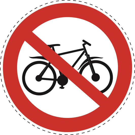 Verbotsaufkleber "Fahrräder verboten" aus PVC Plastik, ES-SI29500