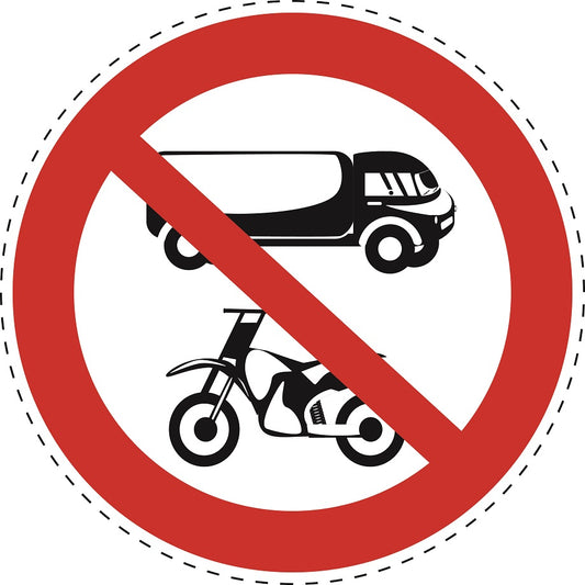 Verbotsaufkleber "Fahrzeuge verboten" aus PVC Plastik, ES-SI29600