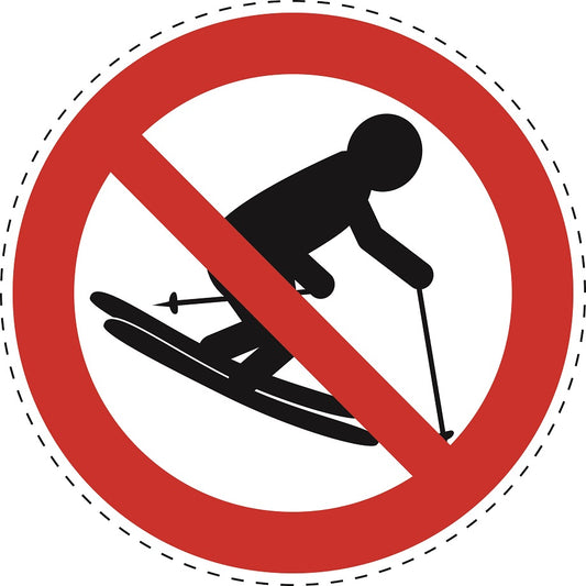 Verbotsaufkleber "Skifahren verboten" aus PVC Plastik, ES-SI30000