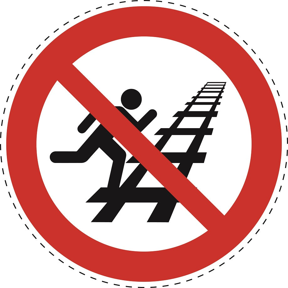 Verbotsaufkleber "Überqueren Sie keine Gleise" aus PVC Plastik, ES-SI30100