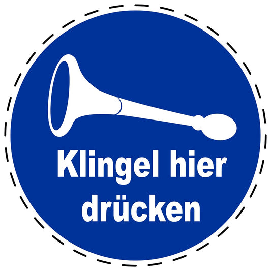 Gebotsaufkleber "Klingen Horn hier" aus PVC Plastik, ES-SIM1270