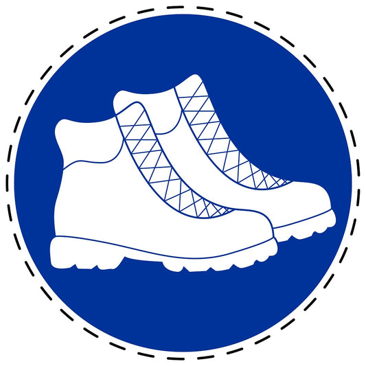 Gebotsaufkleber "Fußschutz benutzen" aus PVC Plastik, ES-SIM1380