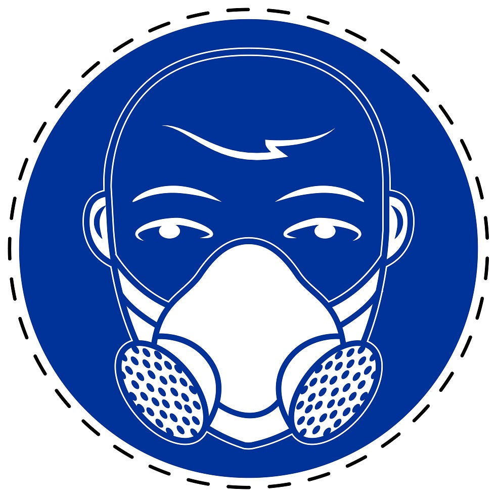Gebotsaufkleber "Atemschutz tragen" aus PVC Plastik, ES-SIM1500