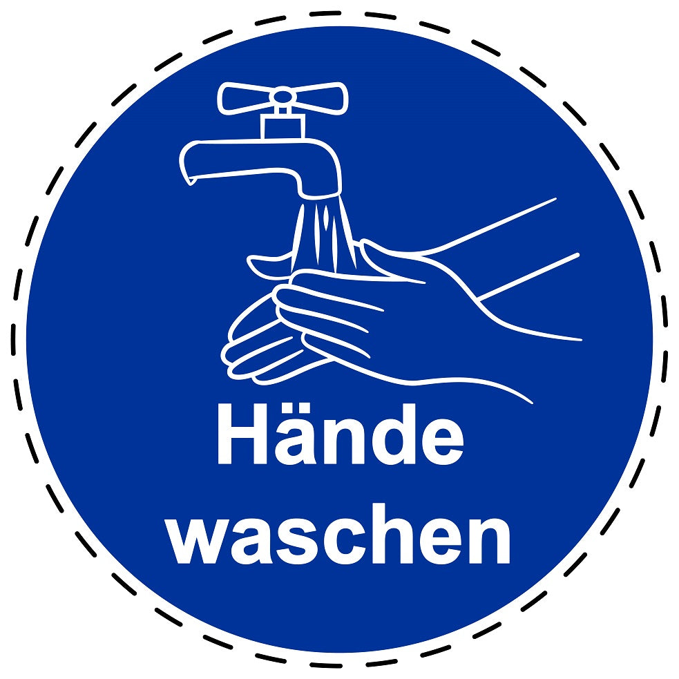 Gebotsaufkleber "Hände waschen" aus PVC Plastik, ES-SIM1530