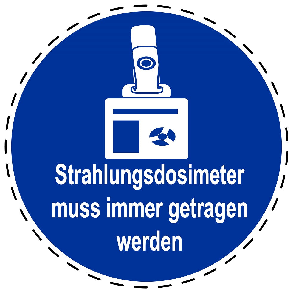 Gebotsaufkleber "Strahlungsdosimeter muss immer Getragen werden" aus PVC Plastik, ES-SIM1590