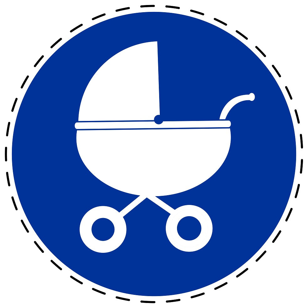 Gebotsaufkleber "Babywagen / Kinderwagen" aus PVC Plastik, ES-SIM1900