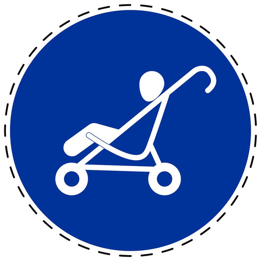 Gebotsaufkleber "Kinderwagen" aus PVC Plastik, ES-SIM1910