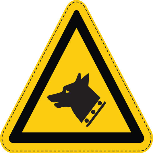 Warnaufkleber "Warnung vor vor dem Hund" aus PVC Plastik, ES-SIW-032