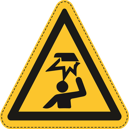 Warnaufkleber "Warnung vor Hindernissen im Kopfbereich" aus PVC Plastik, ES-SIW-033