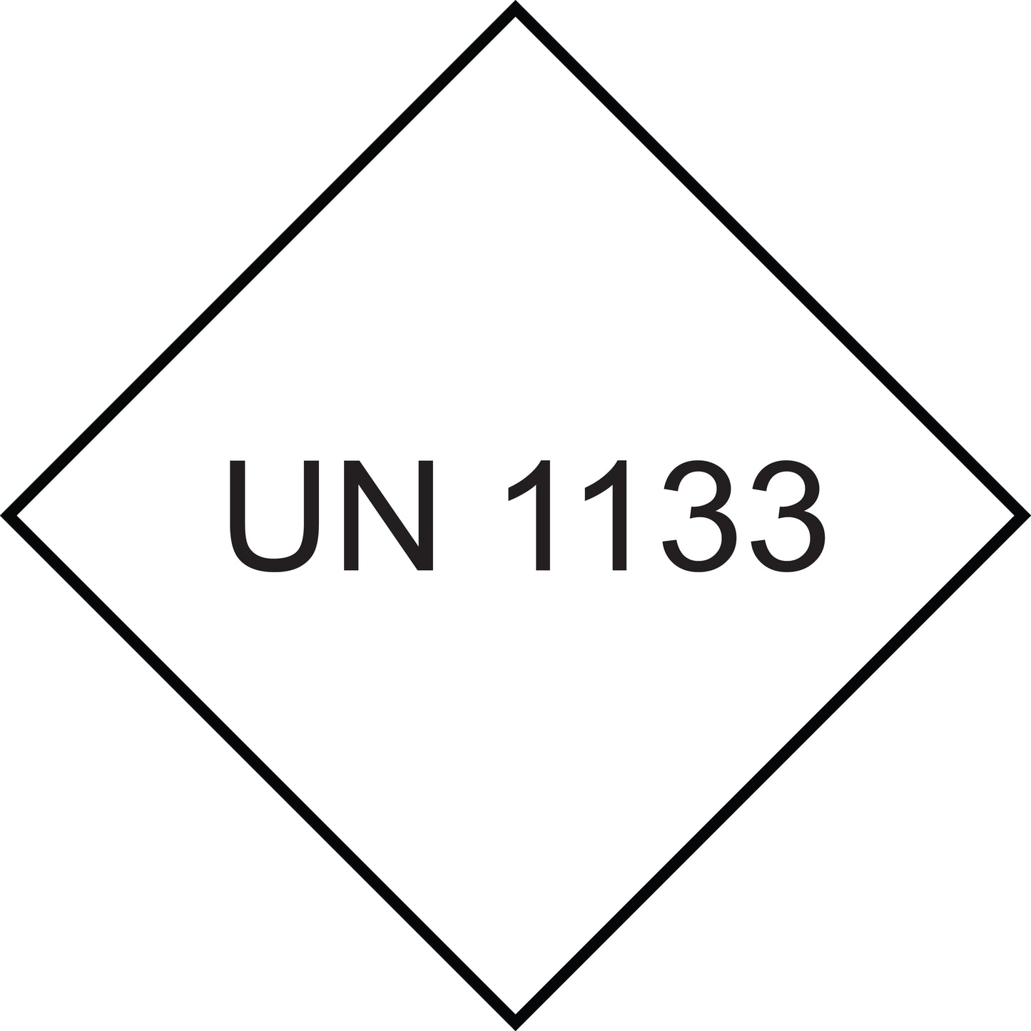 UN-Gefahrstoffetikett "1133" 10x10 cm aus Papier oder Plastik ES-UN-1000-1133