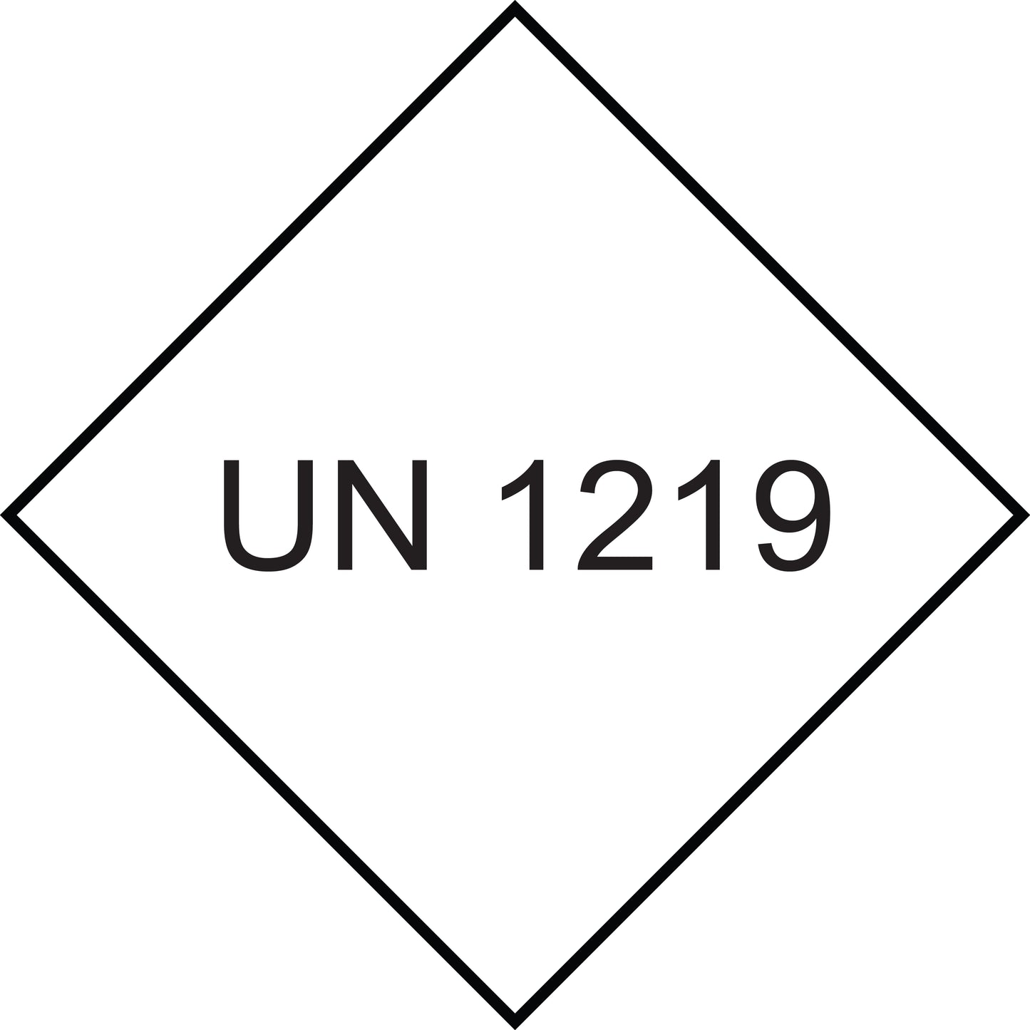 UN-Gefahrstoffetikett "1219" 10x10 cm aus Papier oder Plastik ES-UN-1000-1219