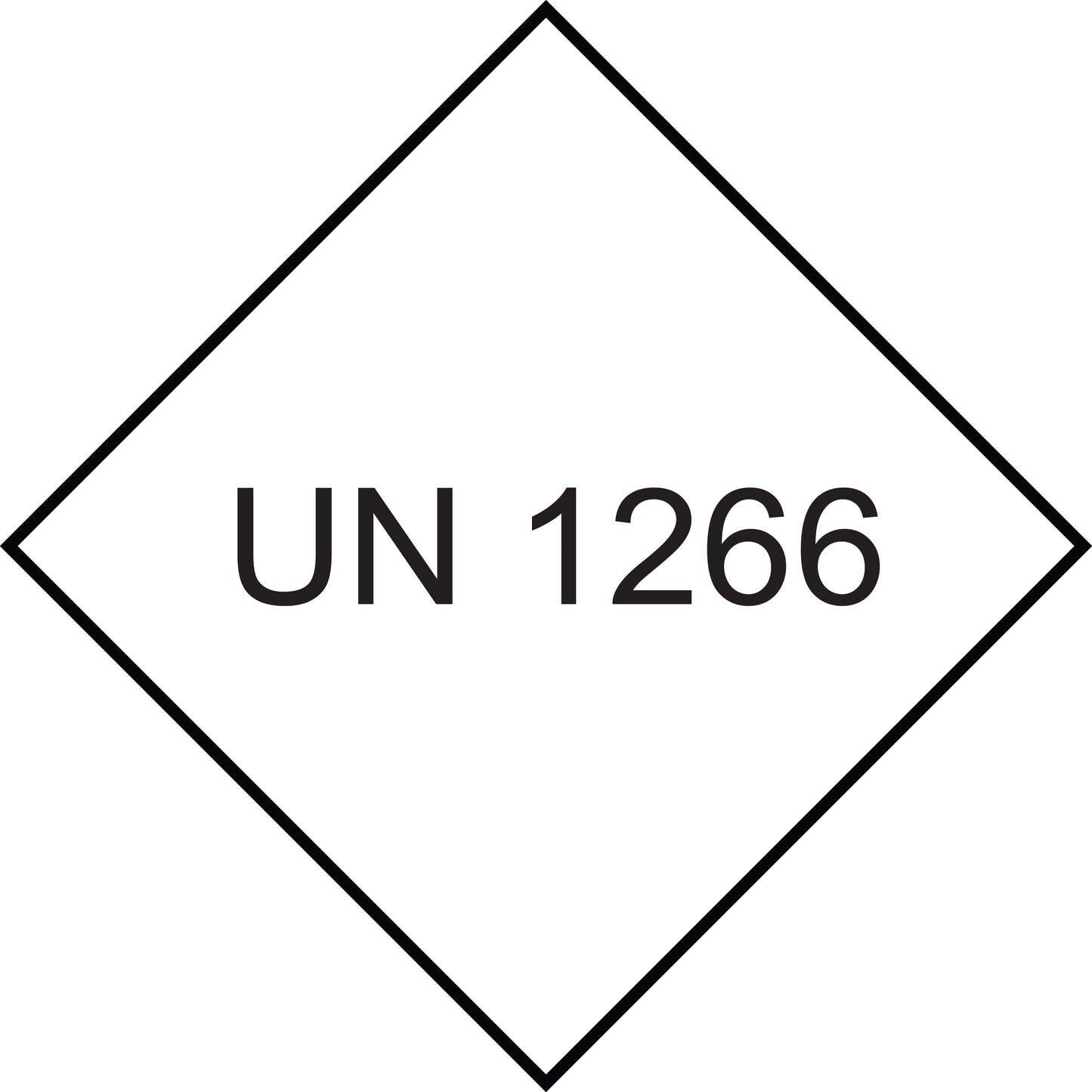 UN-Gefahrstoffetikett "1266" 10x10 cm aus Papier oder Plastik ES-UN-1000-1266