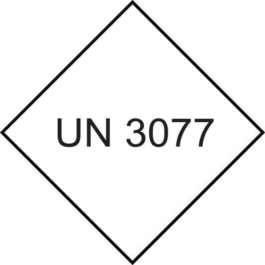 UN-Gefahrstoffetikett "3077" 10x10 cm aus Papier oder Plastik ES-UN-1000-3077