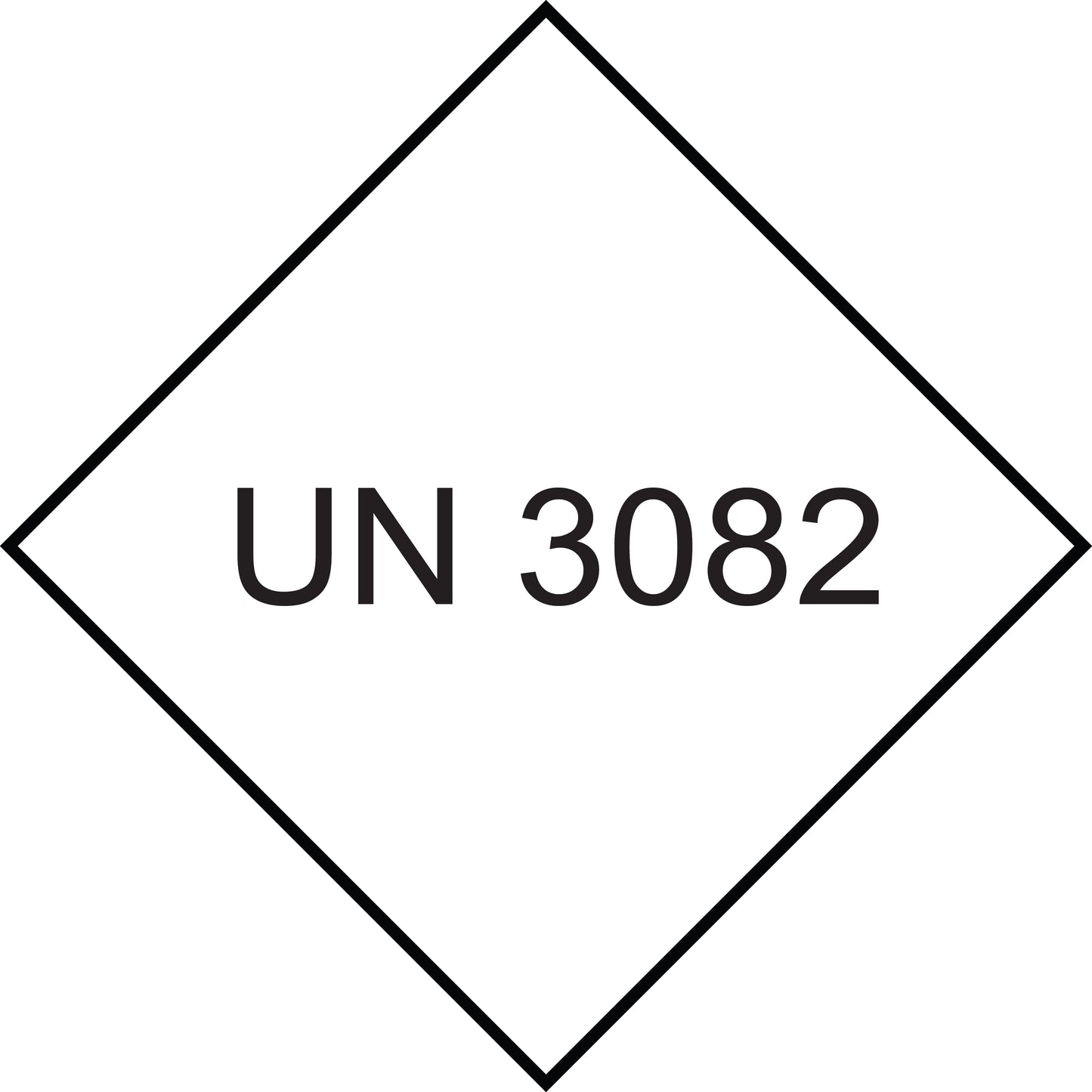 UN-Gefahrstoffetikett "3082" 10x10 cm aus Papier oder Plastik ES-UN-1000-3082