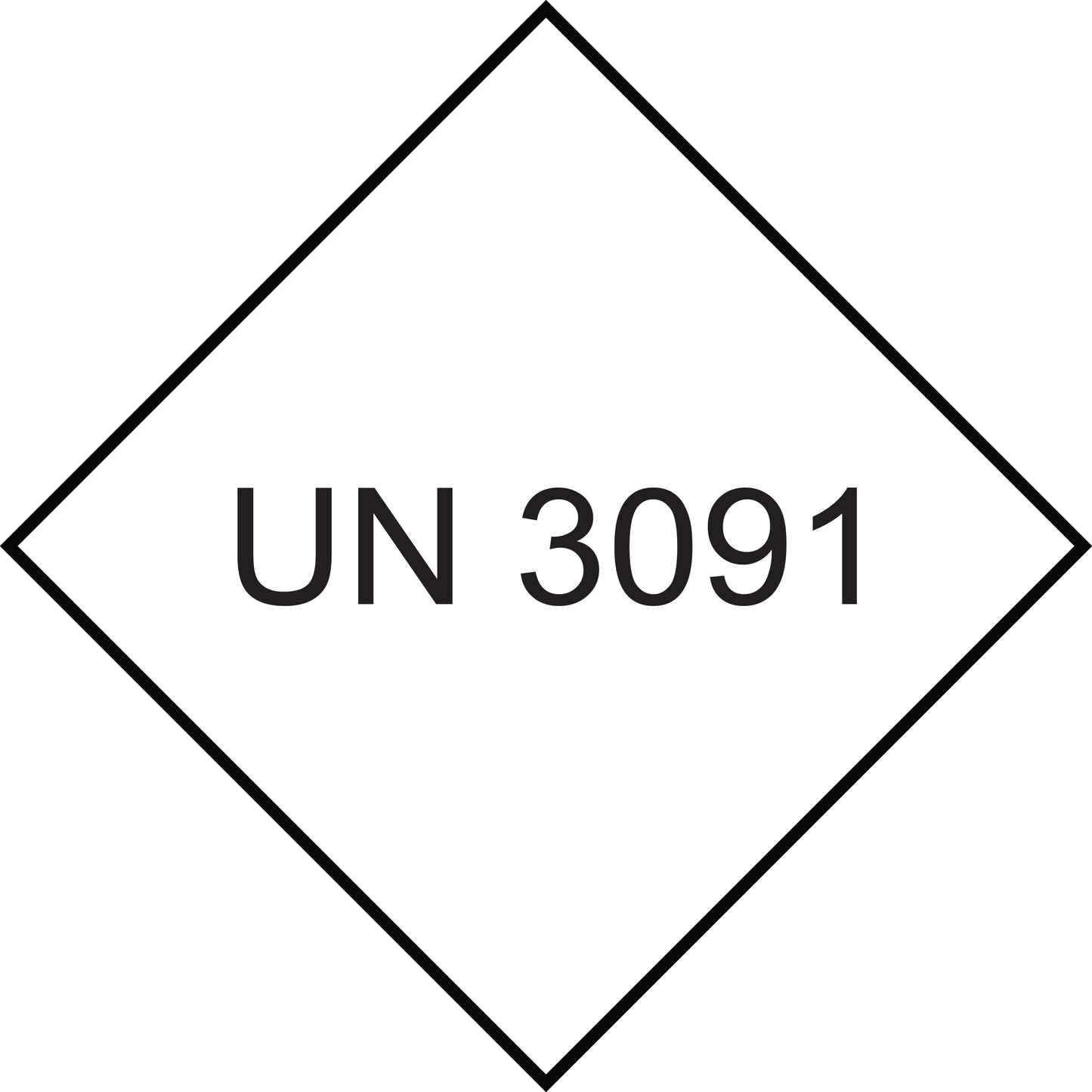 UN-Gefahrstoffetikett "3091" 10x10 cm aus Papier oder Plastik ES-UN-1000-3091