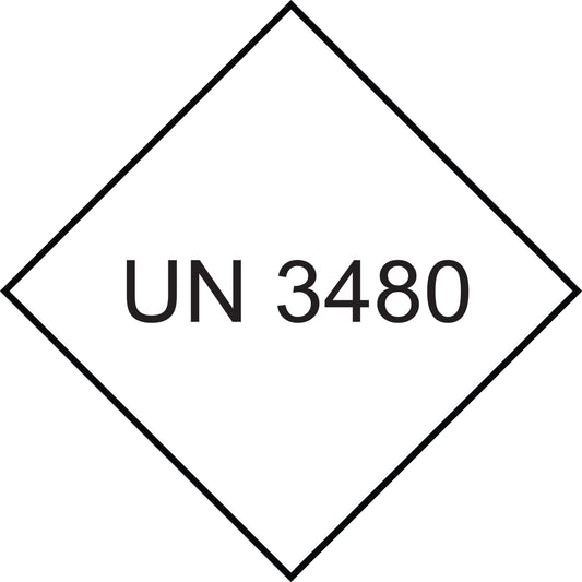 UN-Gefahrstoffetikett "3480" 10x10 cm aus Papier oder Plastik ES-UN-1000-3480