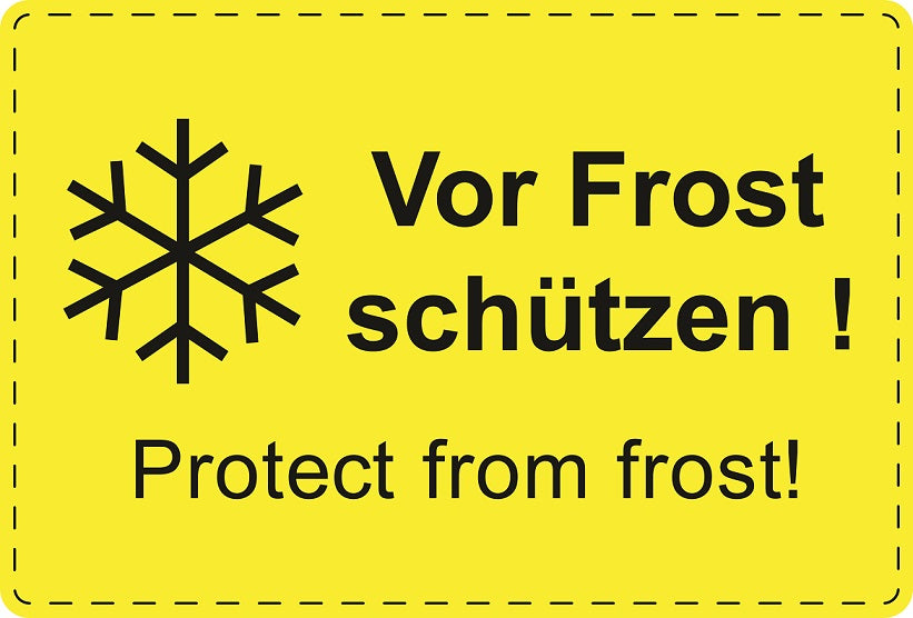 Versandaufkleber "Vor Frost schützen! Protect from frost!" aus Plastik