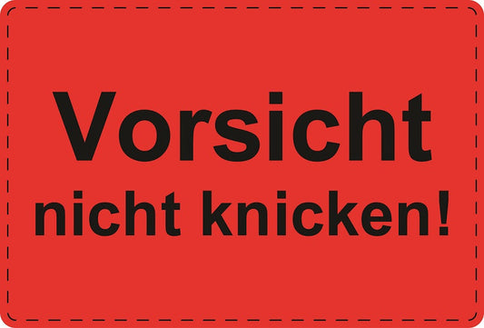 Versandaufkleber "Vorsicht nicht knicken!" aus Plastik
