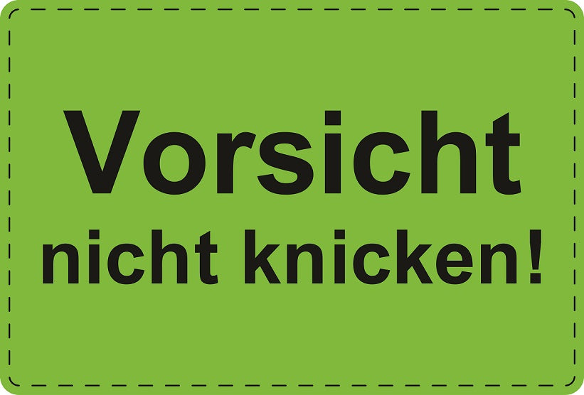 Versandaufkleber "Vorsicht nicht knicken!" aus Papier