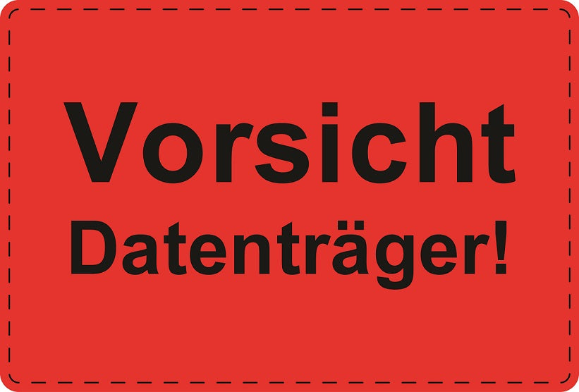 1000 Versandaufkleber "Vorsicht Datenträger!" aus Plastik ES-VER-PE-2600