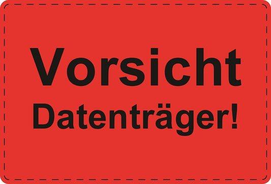 Versandaufkleber "Vorsicht Datenträger!" aus Plastik