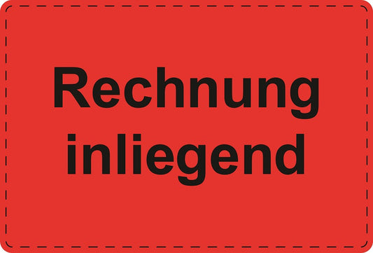 Versandaufkleber "Rechnung inliegend" aus Plastik