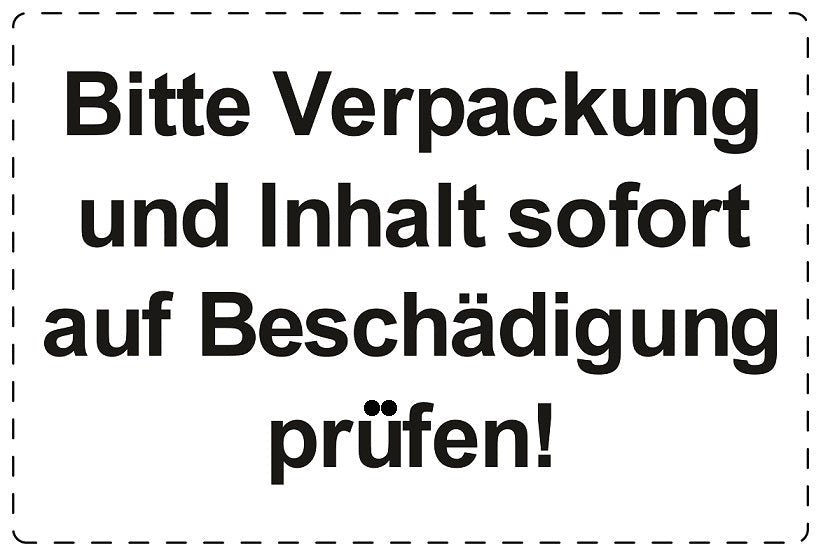 1000 Versandaufkleber "Bitte Verpackung und Inhalt sofort auf Beschädigung prüfen" aus Papier ES-VER-PA-3300