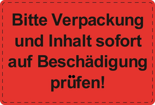 1000 Versandaufkleber "Bitte Verpackung und Inhalt sofort auf Beschädigung prüfen" aus Papier ES-VER-PA-3300