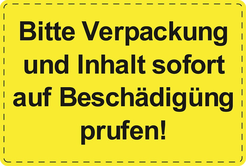 1000 Versandaufkleber "Bitte Verpackung und Inhalt sofort auf Beschädigung prüfen" aus Papier ES-VER-PA-3300