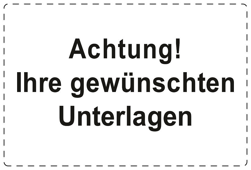 Versandaufkleber "Achtung! Ihre gewünschten Unterlagen" aus Plastik