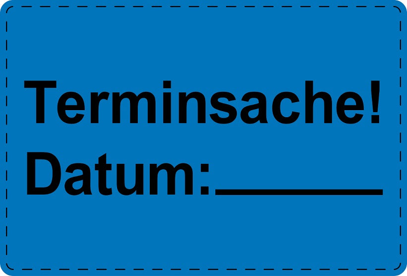 1000 Versandaufkleber "Terminsache! Datum: ..." aus Papier ES-VER-PA-4300