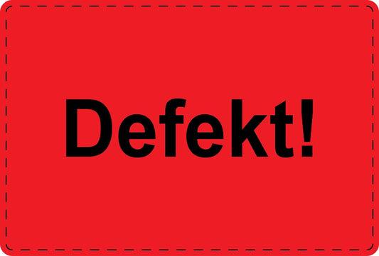 Versandaufkleber "Defekt!" aus Papier