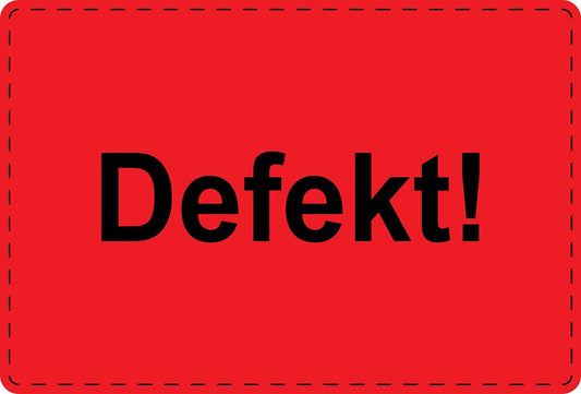 Versandaufkleber "Defekt!" aus Plastik