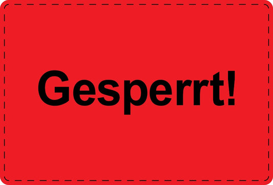 1000 Versandaufkleber "Gesperrt!" aus Papier ES-VER-PA-4700