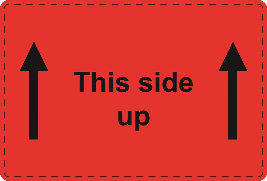 Versandaufkleber "↑This side up↑" aus Papier