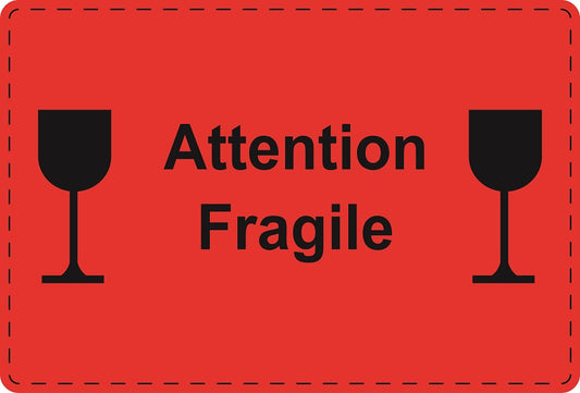 Versandaufkleber "Attention Fragile" aus Papier