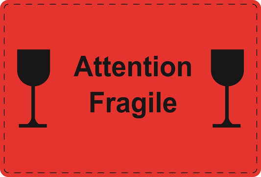 1000 Versandaufkleber "Attention Fragile" aus Plastik ES-VER-PE-5300