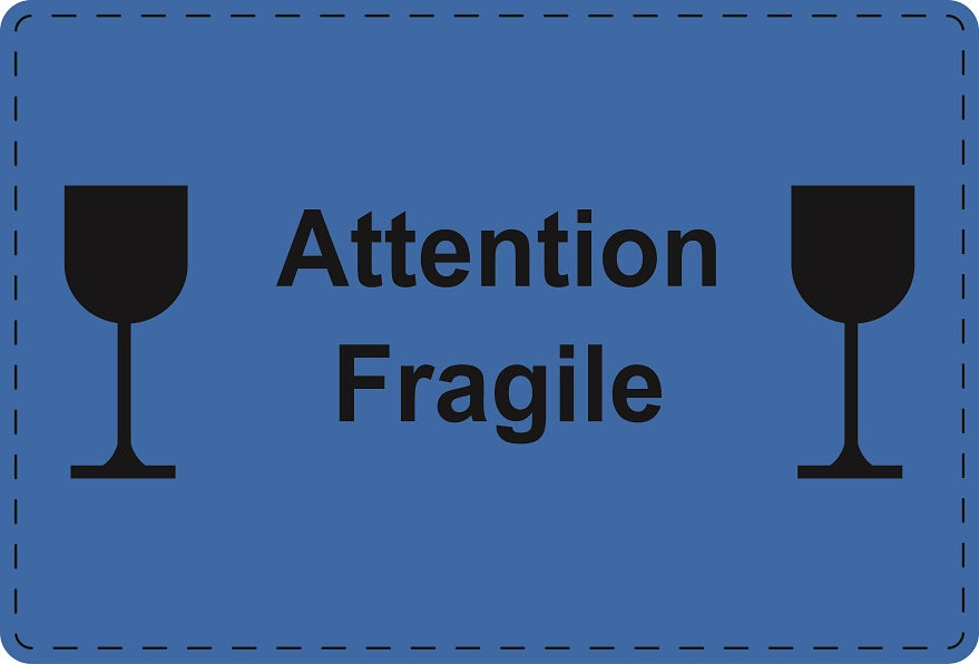 Versandaufkleber "Attention Fragile" aus Papier