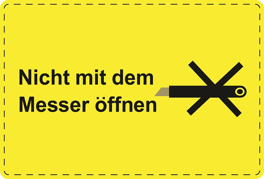 1000 Versandaufkleber "Nicht mit dem Messer öffnen" aus Papier ES-VER-PA-5500