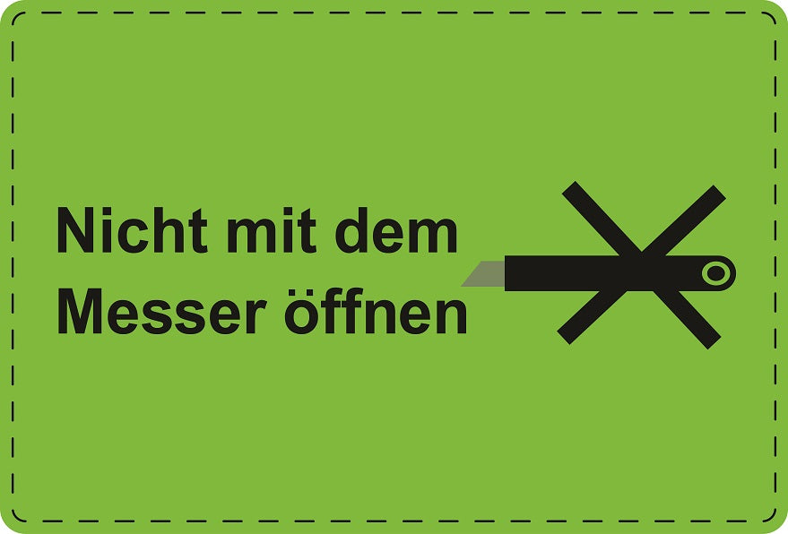 1000 Versandaufkleber "Nicht mit dem Messer öffnen" aus Papier ES-VER-PA-5500